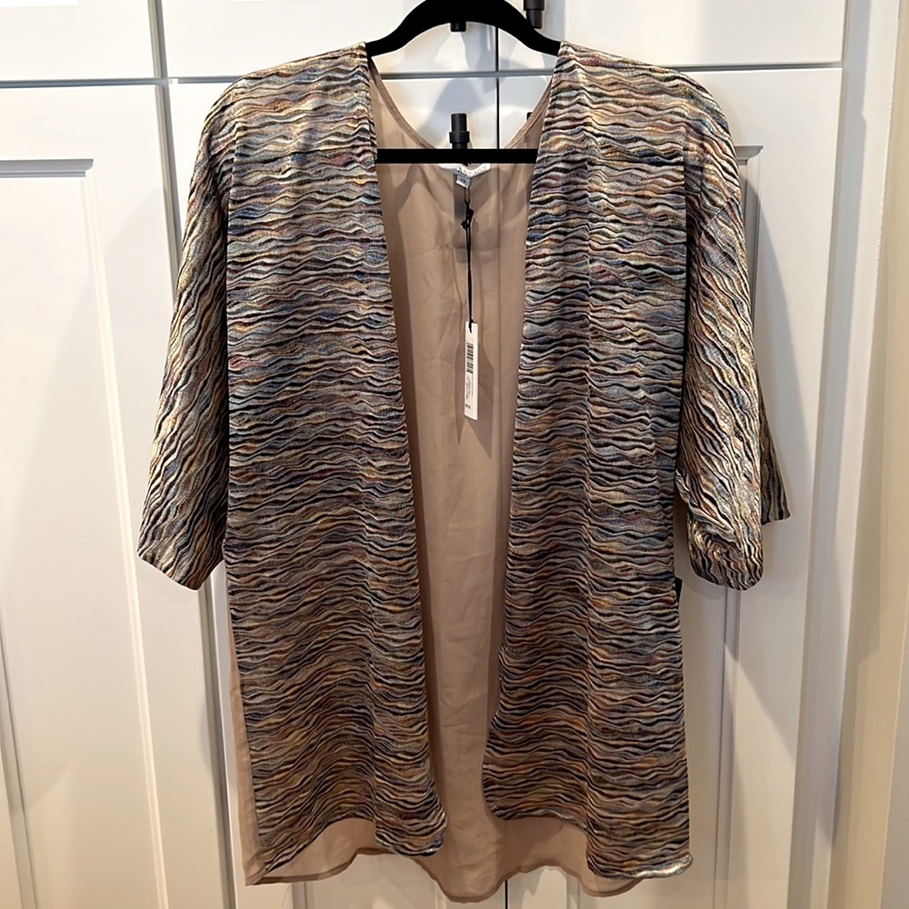 ASTARS Gypset Woven Warecolor Sheer Back KIMONO New NWT One Size Daily Look